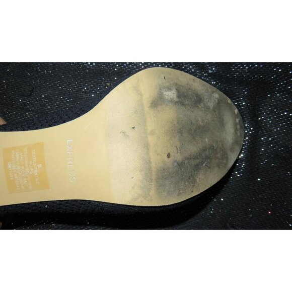 Express Black Knit Sock Mesh Open Toe Ankle Boots Booties size 8 - Picture 11 of 12